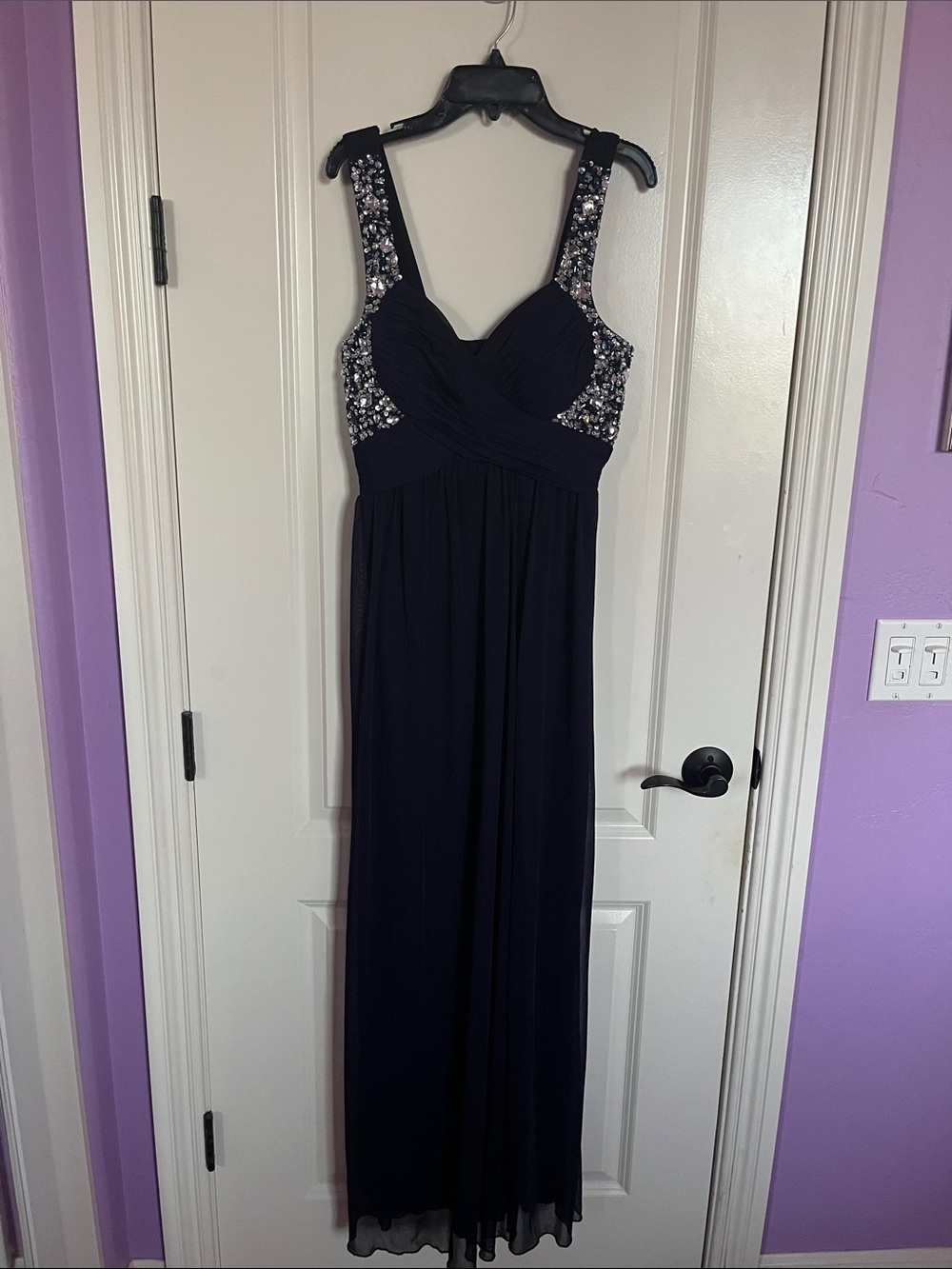 Trixxi Embellished Navy Evening Gown Size 9